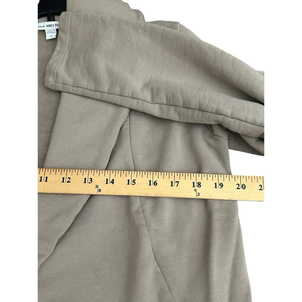 James Perse Standard Beige 100% Cotton Women's XL 4 French Terry Cardigan #KL9-6 - Picture 4 of 9